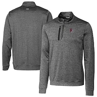 Men's Cutter & Buck  Gray Round Rock Express Big Tall Stealth Heathered Quarter-Zip Pullover Top