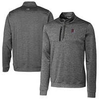 Men's Cutter & Buck  Gray Round Rock Express Big Tall Stealth Heathered Quarter-Zip Pullover Top