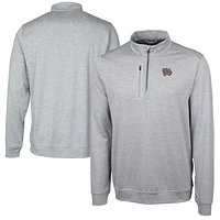 Men's Cutter & Buck Gray Norfolk Tides Big Tall Stealth Heathered Quarter-Zip Pullover Top
