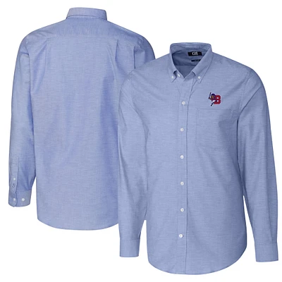 Men's Cutter & Buck  Blue Buffalo Bisons Big Tall Oxford Stretch Long Sleeve Button-Down Dress Shirt