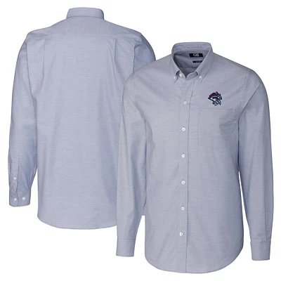 Men's Cutter & Buck  Light Blue Binghamton Rumble Ponies Big Tall Oxford Stretch Long Sleeve Button-Down Dress Shirt