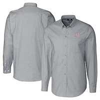 Men's Cutter & Buck  Charcoal Birmingham Barons Big Tall Oxford Stretch Long Sleeve Button-Down Dress Shirt