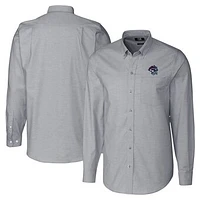 Men's Cutter & Buck  Charcoal Binghamton Rumble Ponies Big Tall Oxford Stretch Long Sleeve Button-Down Dress Shirt