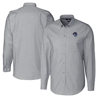 Men's Cutter & Buck  Charcoal Binghamton Rumble Ponies Big Tall Oxford Stretch Long Sleeve Button-Down Dress Shirt