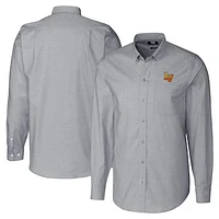 Men's Cutter & Buck  Charcoal Las Vegas Aviators Big Tall Oxford Stretch Long Sleeve Button-Down Dress Shirt