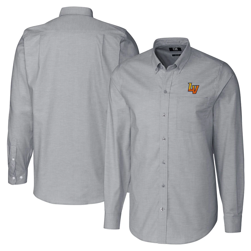 Men's Cutter & Buck Charcoal Las Vegas Aviators Big Tall Oxford Stretch Long Sleeve Button-Down Dress Shirt