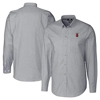 Men's Cutter & Buck  Charcoal Indianapolis Indians Big Tall Oxford Stretch Long Sleeve Button-Down Dress Shirt