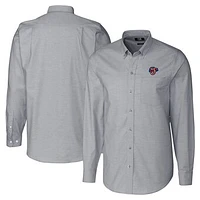 Men's Cutter & Buck  Charcoal Jacksonville Jumbo Shrimp Big Tall Oxford Stretch Long Sleeve Button-Down Dress Shirt