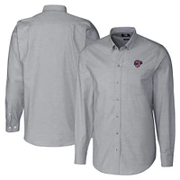 Men's Cutter & Buck  Charcoal Jacksonville Jumbo Shrimp Big Tall Oxford Stretch Long Sleeve Button-Down Dress Shirt