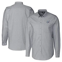 Men's Cutter & Buck  Charcoal Reading Fightin Phils Big Tall Oxford Stretch Long Sleeve Button-Down Dress Shirt