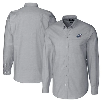 Men's Cutter & Buck  Charcoal Reading Fightin Phils Big Tall Oxford Stretch Long Sleeve Button-Down Dress Shirt