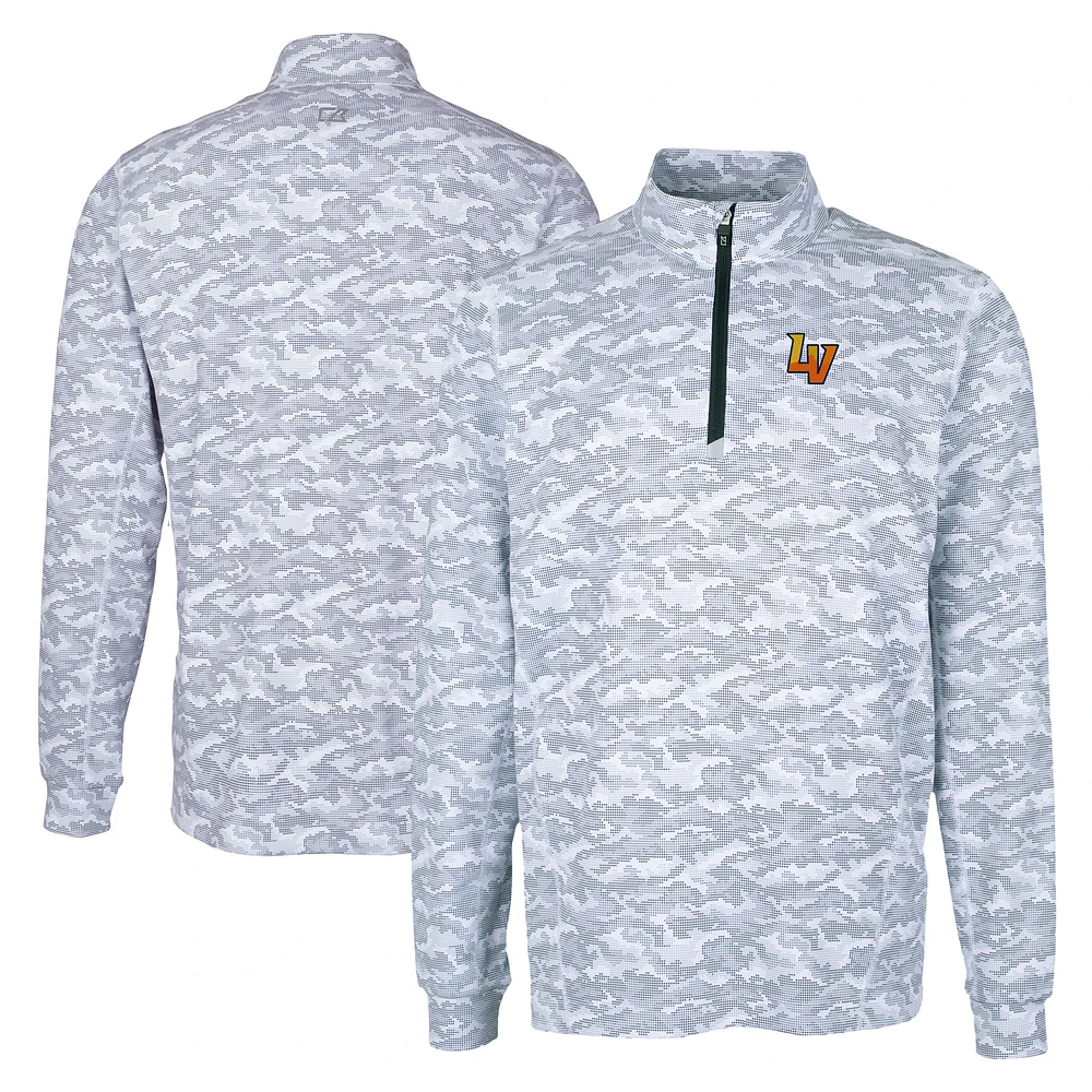 Men's Cutter & Buck Charcoal Las Vegas Aviators Big Tall Traverse Camo Print Stretch Quarter-Zip Pullover Top