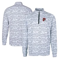 Men's Cutter & Buck  Charcoal Portland Sea Dogs Big Tall Traverse Camo Print Stretch Quarter-Zip Pullover Top