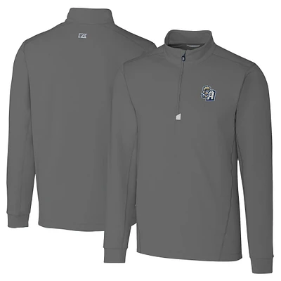 Men's Cutter & Buck  Gray San Antonio Missions Big Tall Traverse Stretch Quarter-Zip Top