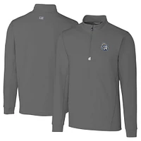 Men's Cutter & Buck  Gray San Antonio Missions Big Tall Traverse Stretch Quarter-Zip Top
