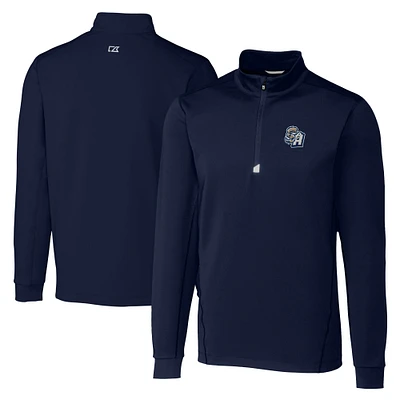 Men's Cutter & Buck  Navy San Antonio Missions Big Tall Traverse Stretch Quarter-Zip Top