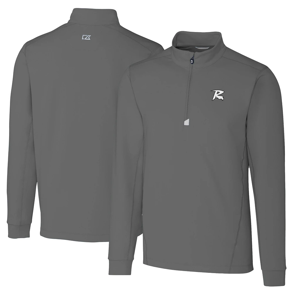 Men's Cutter & Buck Gray Richmond Flying Squirrels Big Tall Traverse Stretch Quarter-Zip Top