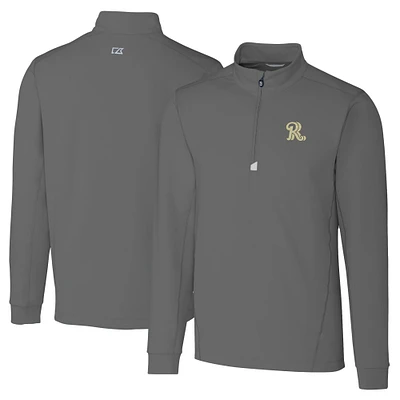 Men's Cutter & Buck  Gray Frisco RoughRiders Big Tall Traverse Stretch Quarter-Zip Top