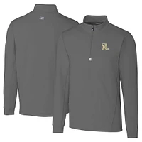 Men's Cutter & Buck  Gray Frisco RoughRiders Big Tall Traverse Stretch Quarter-Zip Top