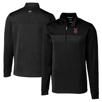 Men's Cutter & Buck  Black Indianapolis Indians Big Tall Traverse Stripe Stretch Quarter-Zip Top