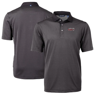 Men's Cutter & Buck Black Lansing Lugnuts Big Tall Virtue Eco Pique Micro Stripe Recycled Polo