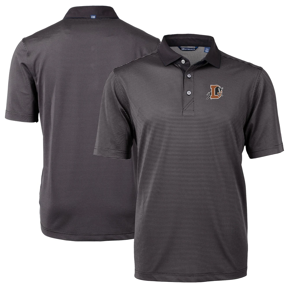 Men's Cutter & Buck Black Durham Bulls Big Tall Virtue Eco Pique Micro Stripe Recycled Polo