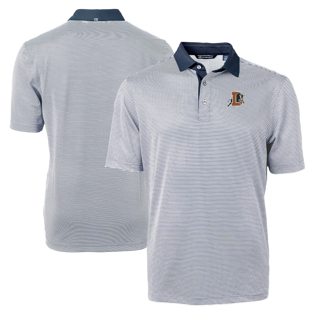 Men's Cutter & Buck Navy Durham Bulls Big Tall Virtue Eco Pique Micro Stripe Recycled Polo