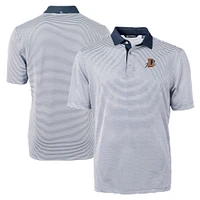 Men's Cutter & Buck Navy Durham Bulls Big Tall Virtue Eco Pique Micro Stripe Recycled Polo