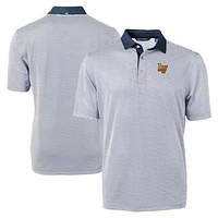 Men's Cutter & Buck Navy Las Vegas 51s Big Tall Virtue Eco Pique Micro Stripe Recycled Polo