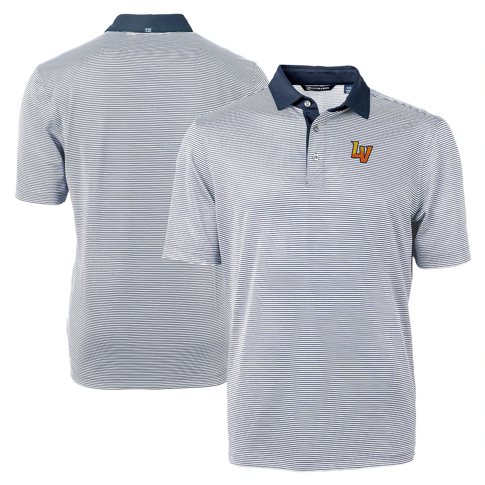 Men's Cutter & Buck Navy Las Vegas 51s Big Tall Virtue Eco Pique Micro Stripe Recycled Polo