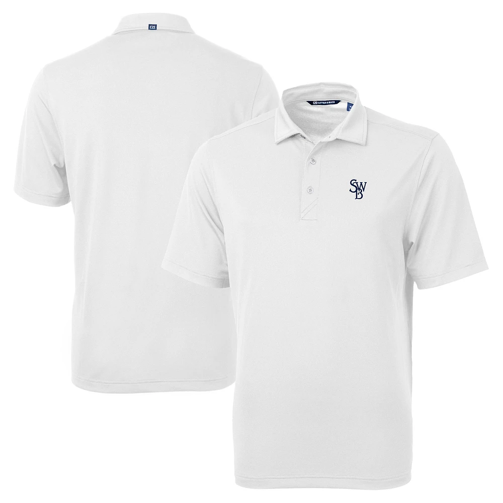 Men's Cutter & Buck White Scranton Wilkes-Barre RailRiders Big Tall Virtue Eco Pique Recycled Polo