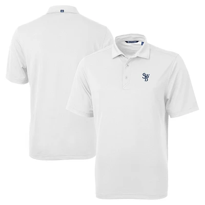 Men's Cutter & Buck White Scranton Wilkes-Barre RailRiders Big Tall Virtue Eco Pique Recycled Polo