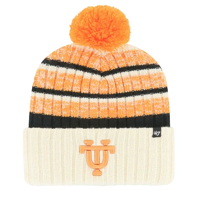 Men's '47 Cream Tennessee Volunteers Vintage Tavern Cuffed Knit Hat with Pom