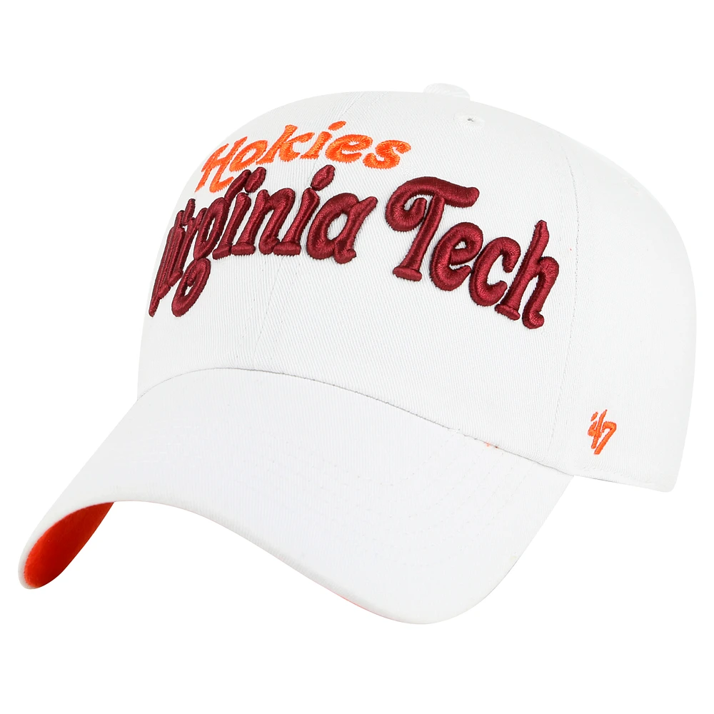 Women's '47 White Virginia Tech Hokies Pensacola Clean Up Adjustable Hat