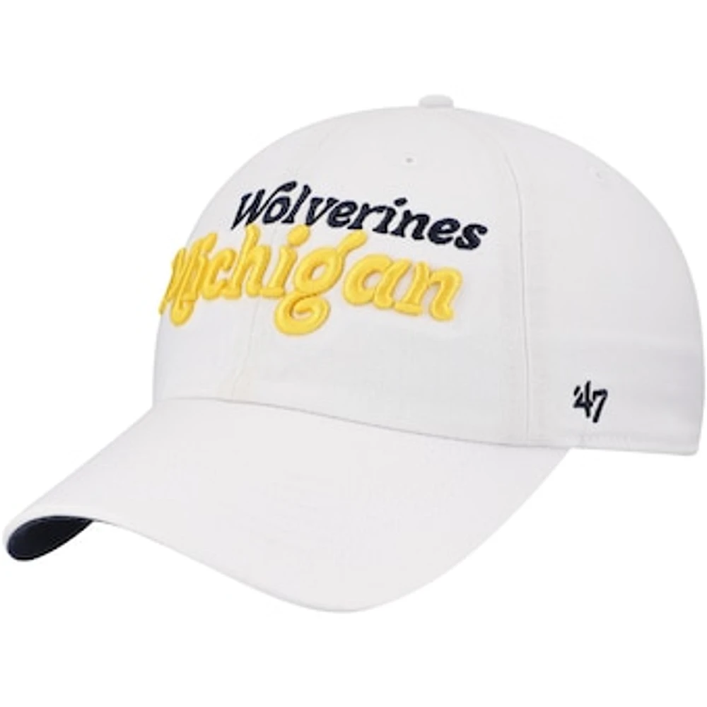 Women's '47 White Michigan Wolverines Pensacola Clean Up Adjustable Hat