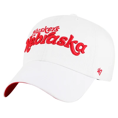 Women's '47 White Nebraska Huskers Pensacola Clean Up Adjustable Hat