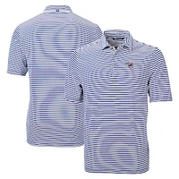Men's Cutter & Buck Blue Iowa Cubs Big Tall Virtue Eco Pique Stripe Recycled DryTec Polo
