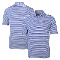 Men's Cutter & Buck Blue Iowa Cubs Big Tall Virtue Eco Pique Stripe Recycled DryTec Polo