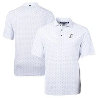 Men's Cutter & Buck White Albuquerque Isotopes Big Tall Virtue Eco Pique Tile Print Recycled Polo