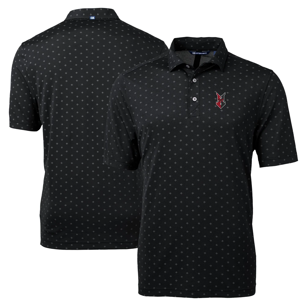Men's Cutter & Buck Black Indianapolis Indians Big Tall Virtue Eco Pique Tile Print Recycled Polo