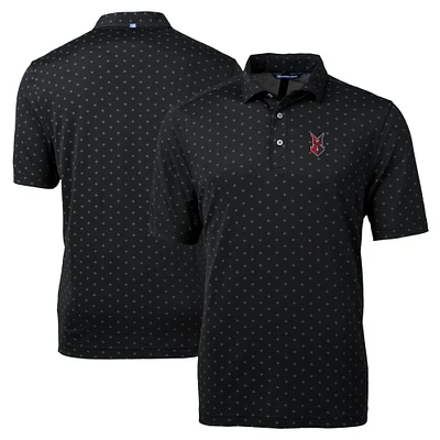 Men's Cutter & Buck Black Indianapolis Indians Big Tall Virtue Eco Pique Tile Print Recycled Polo
