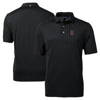 Men's Cutter & Buck Black Indianapolis Indians Big Tall Virtue Eco Pique Tile Print Recycled Polo