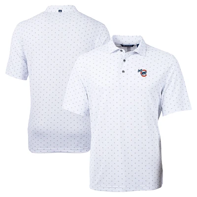 Men's Cutter & Buck White Iowa Cubs Big Tall Virtue Eco Pique Tile Print Recycled Polo