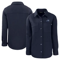 Women's Cutter & Buck Navy West Michigan Whitecaps Roam Eco Knit Shirt Jacket