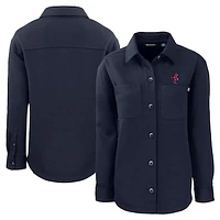 Women's Cutter & Buck Navy Memphis Redbirds Roam Eco Knit Shirt Jacket