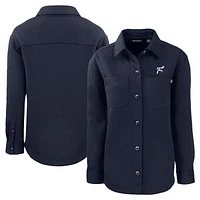Women's Cutter & Buck Navy Reading Fightin Phils Roam Eco Knit Shirt Jacket