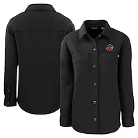 Women's Cutter & Buck Black Rochester Red Wings Roam Eco Knit Shirt Jacket
