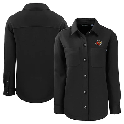 Women's Cutter & Buck Black Rochester Red Wings Roam Eco Knit Shirt Jacket