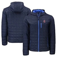 Men's Cutter & Buck  Navy Greenville Drive Rainier PrimaLoft Eco Full-Zip Hooded Jacket