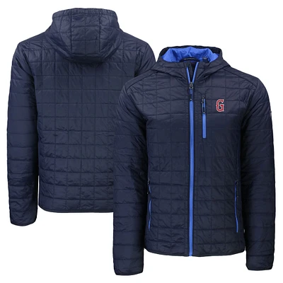 Men's Cutter & Buck  Navy Greenville Drive Rainier PrimaLoft Eco Full-Zip Hooded Jacket